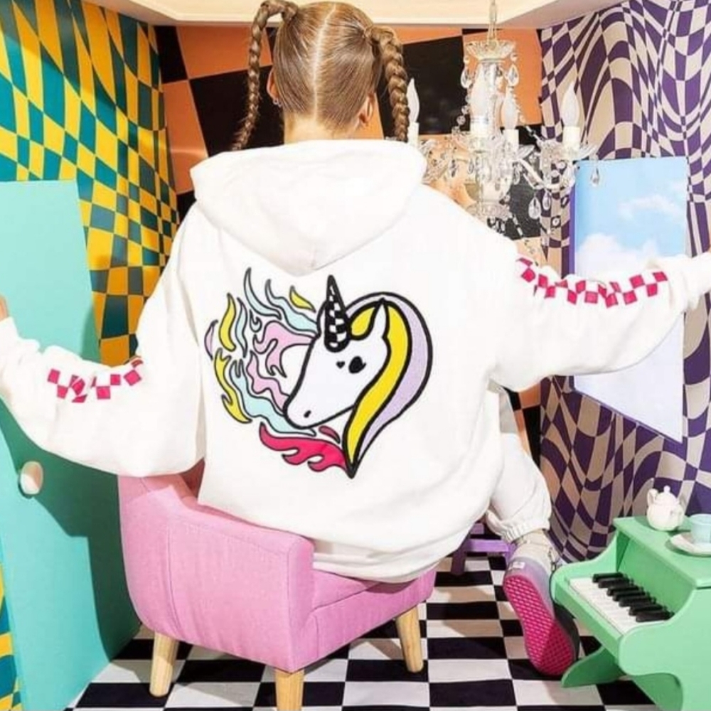 🦄⭐️Vans X Irene is Good Unicorn Oversize Hoodie Sweatshirt (Size L)